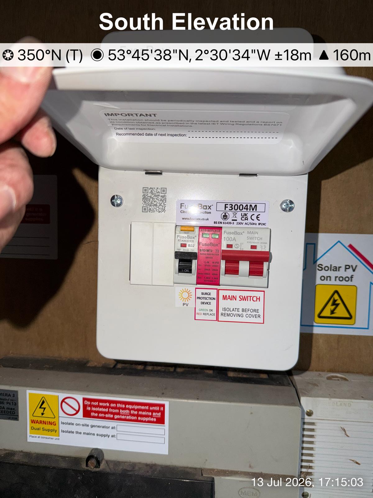 Solar panel installation components on a UK roof